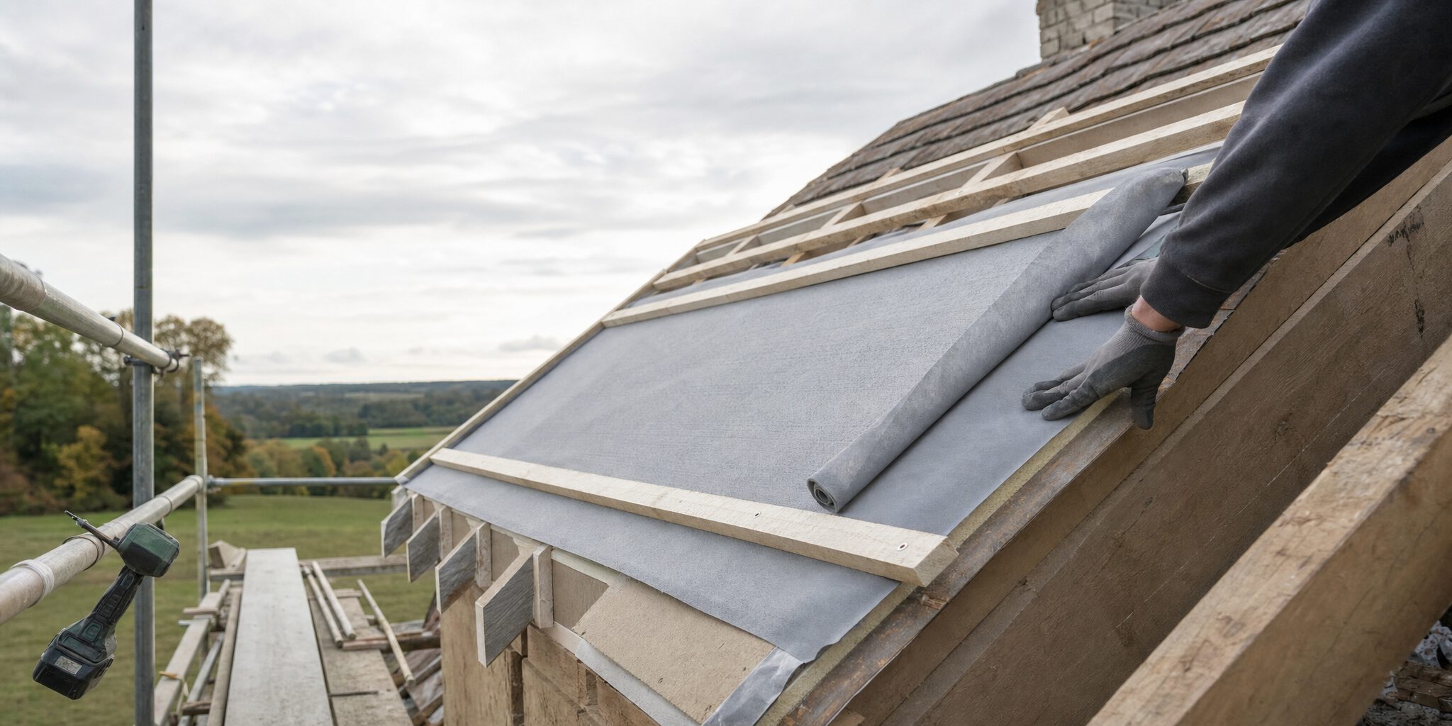 Isolation de toiture par l'extérieur : panneaux, membrane et contre-lattage